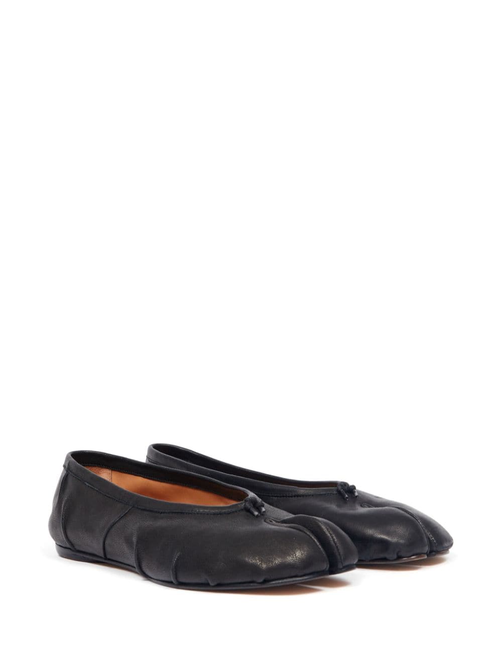 MAISON MARGIELA Black Tabi Leather Ballet Flats for Women