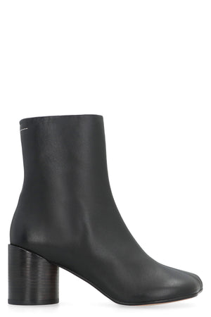 MM6 MAISON MARGIELA Anatomic 75 Black Leather Ankle Boots