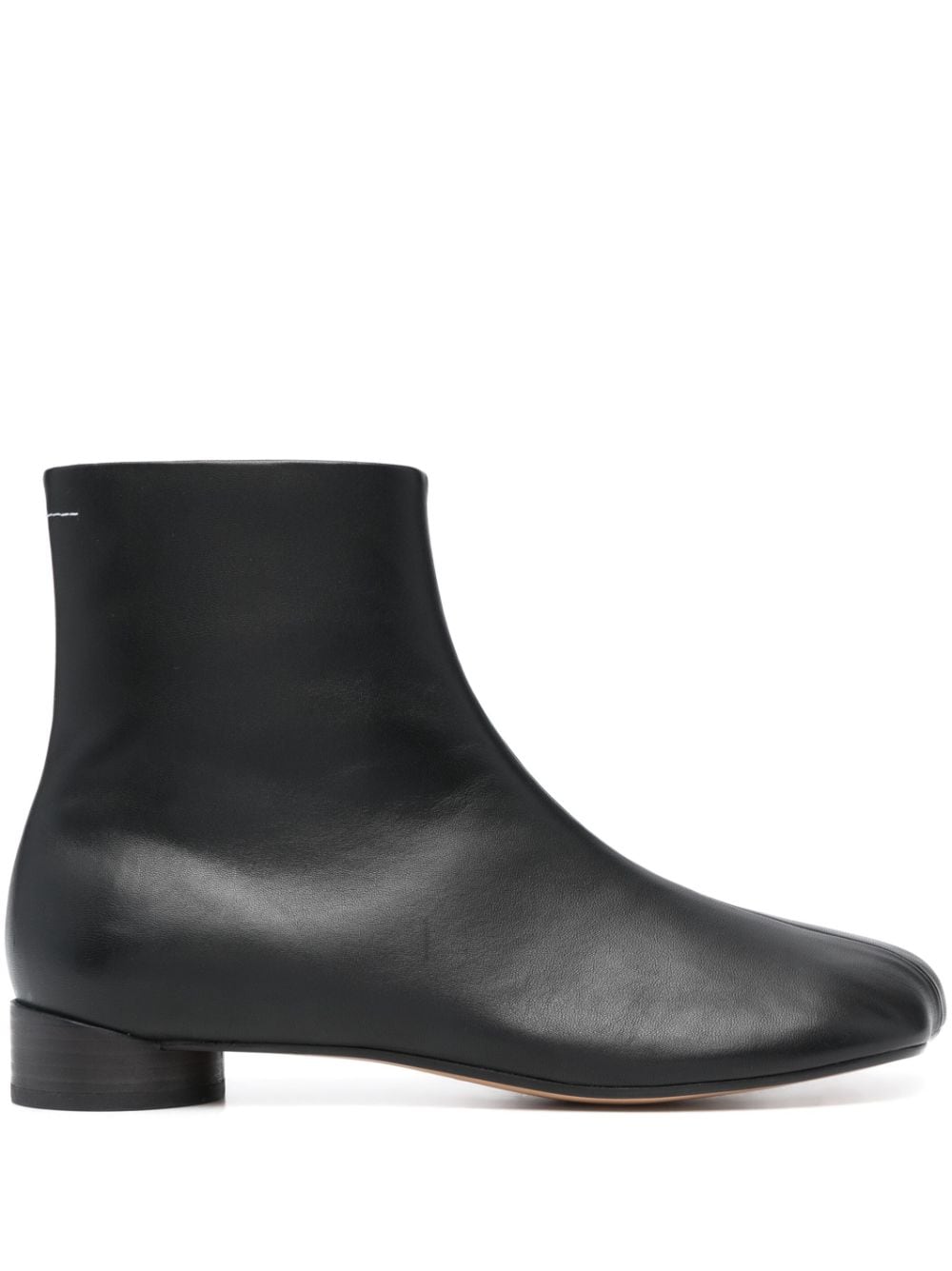 MM6 MAISON MARGIELA Chic 30mm Asymmetric Zip Leather Ankle Boots