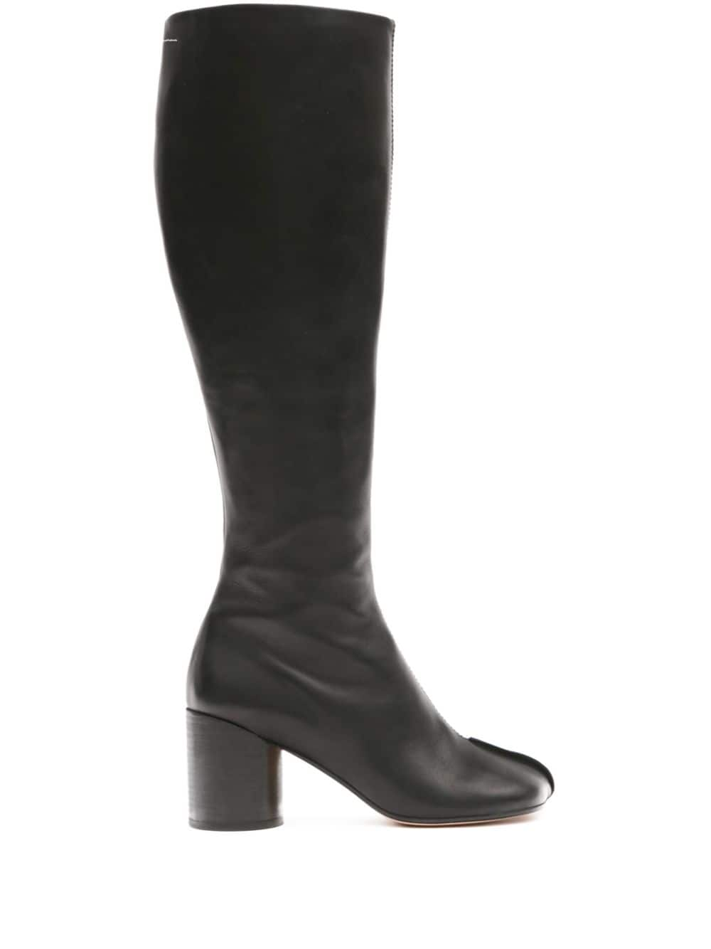 MM6 MAISON MARGIELA Knee-High Leather Boots with Tabi Toe