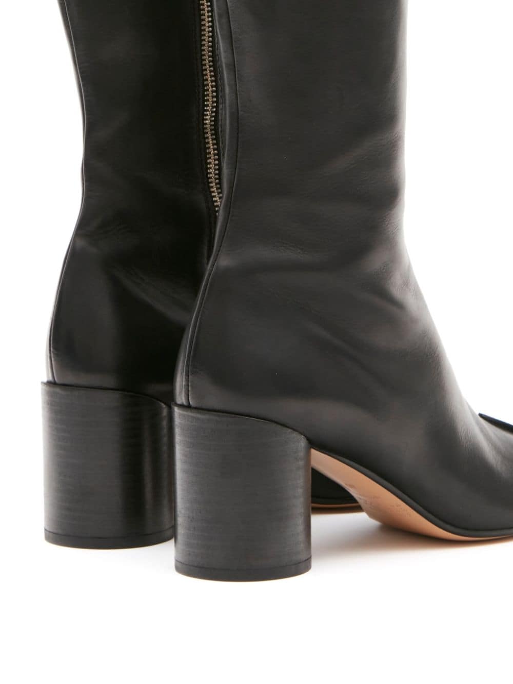 MM6 MAISON MARGIELA Knee-High Leather Boots with Tabi Toe