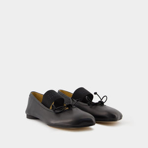 MM6 MAISON MARGIELA Elegant Black Leather Ballerina Flats