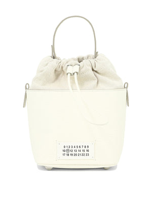 Crisp White Structured Leather Bucket Bag