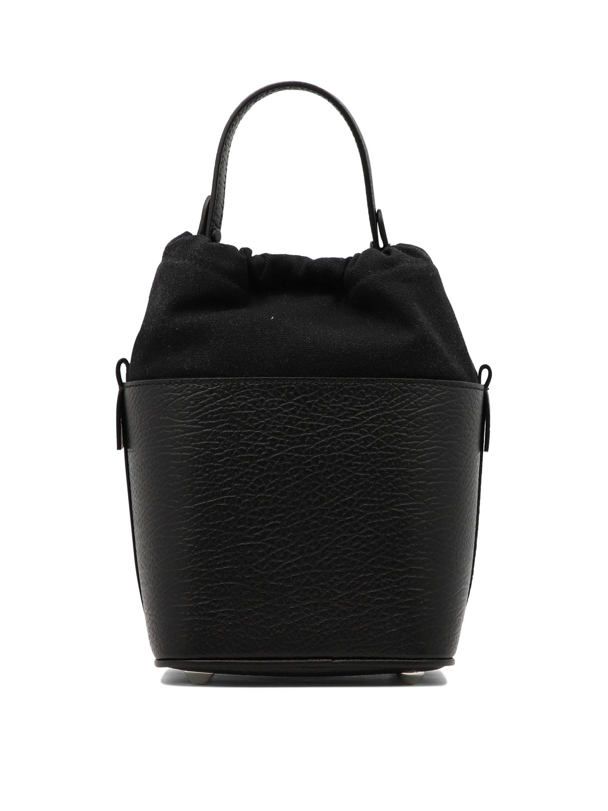 Jet Black 5AC Number Patch Bucket Handbag for Men