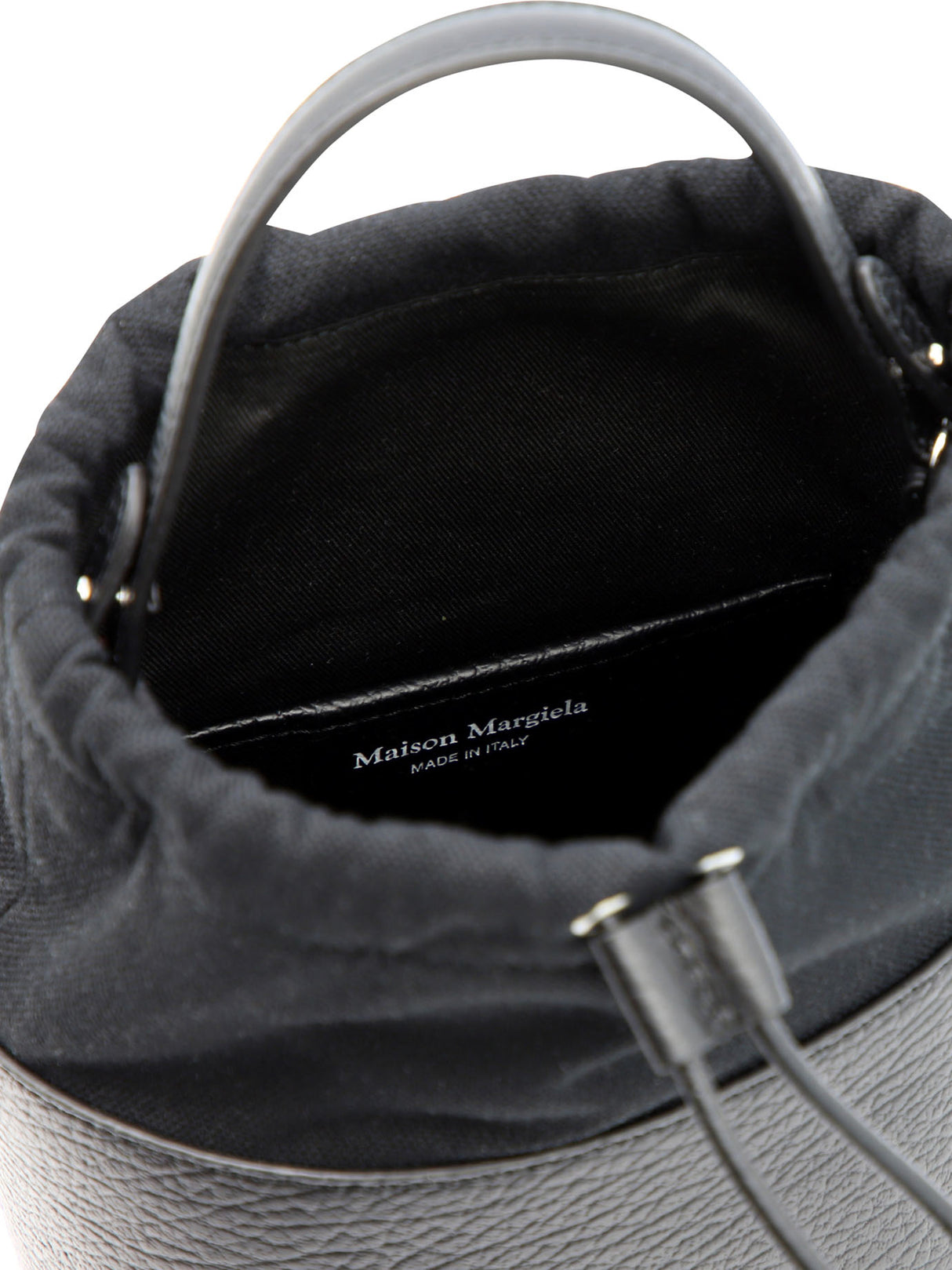 Jet Black 5AC Number Patch Bucket Handbag for Men