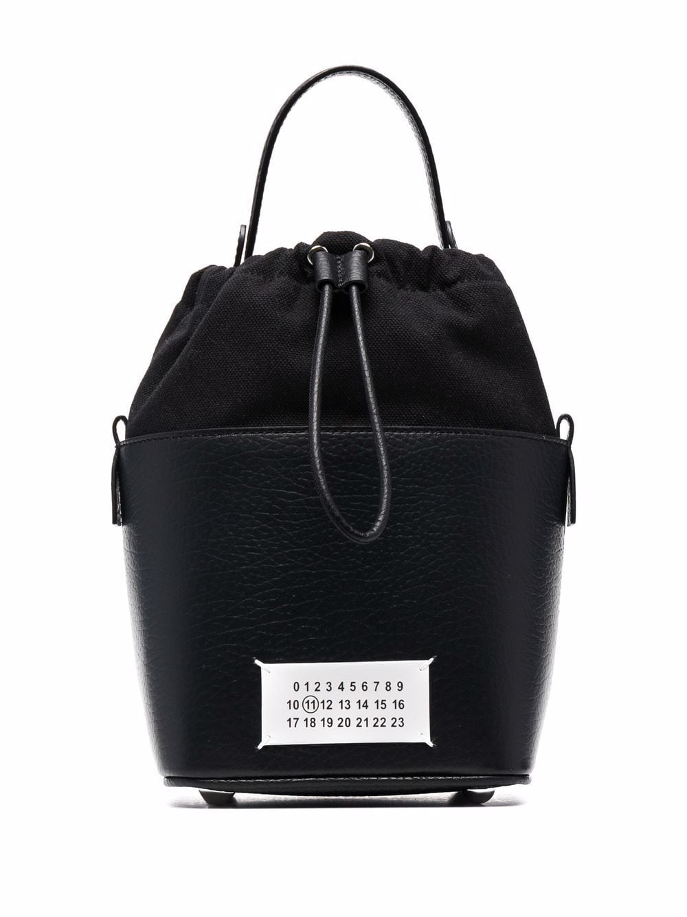 MAISON MARGIELA Jet Black 5AC Number Patch Bucket Handbag for Men