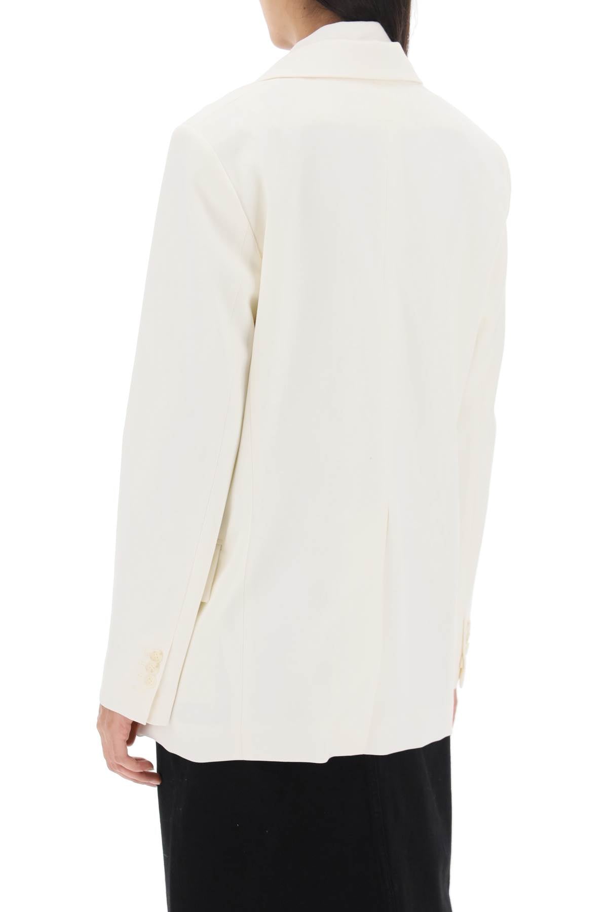流行白色MM6马约·玛吉拉软毛混纺双层西服夹克 FW23