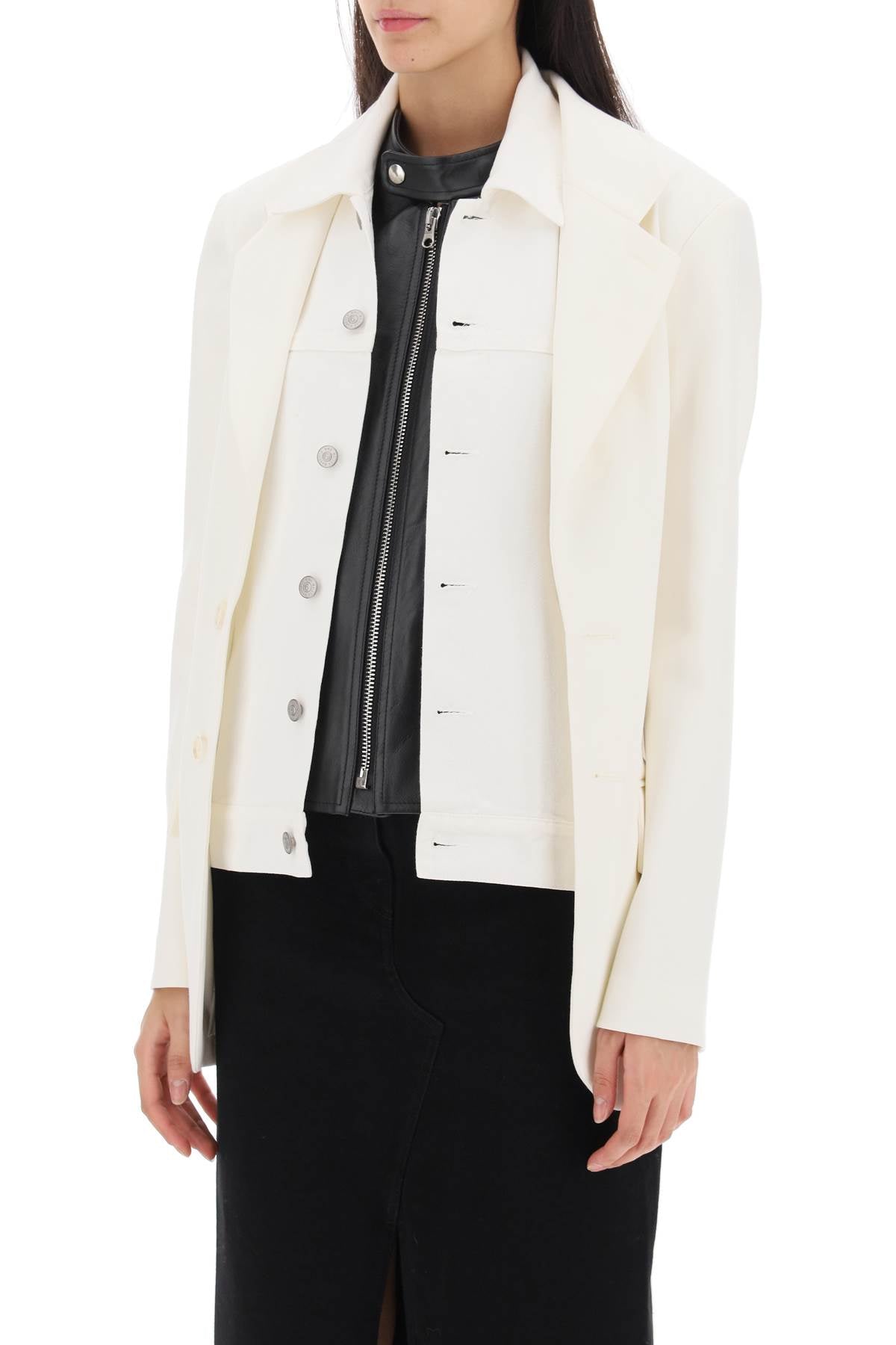 MM6 MAISON MARGIELA Faux Layered Blazer for Women in Stretch Wool Blend Twill - Fall/Winter 2023