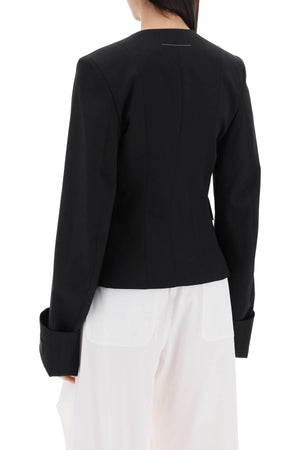 MM6 MAISON MARGIELA Stylish Black Single-Breasted Blazer for Women - SS24 Collection