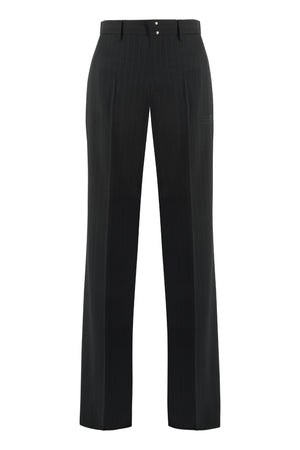 MM6 MAISON MARGIELA Black Striped Wool Blend Trousers for Women - SS23 Collection