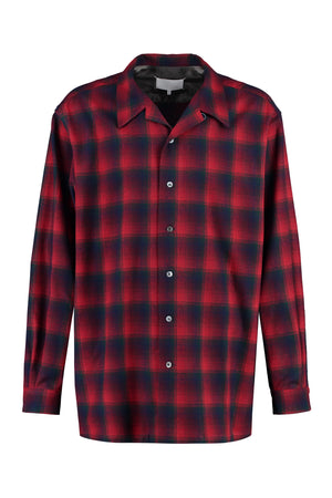 Checkered Design Wool Shirt - FW23 Collection