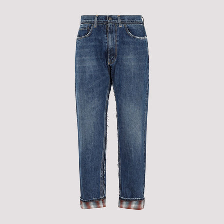 MAISON MARGIELA Blue Cotton 5 Pocket Pants for Men - FW23 Collection