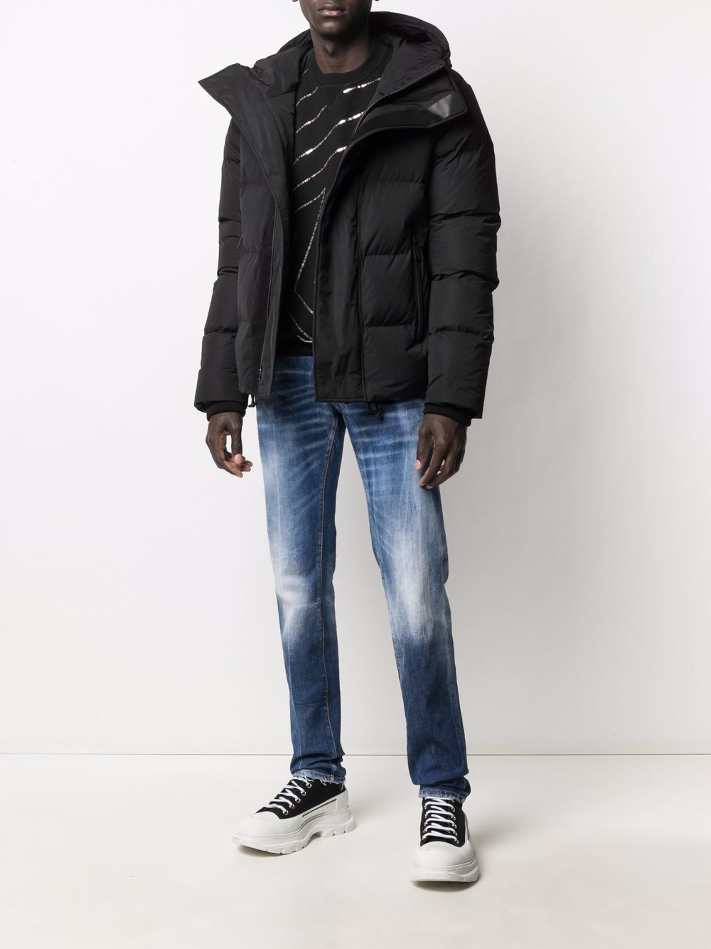 DSQUARED2 Urban Black Puffer Jacket with Hood