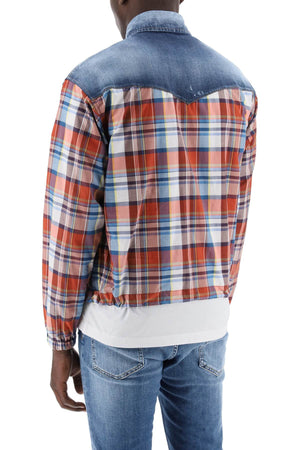 DSQUARED2 Multicolored Checkered Cotton Shirt with Denim Details for Men - SS24 Collection