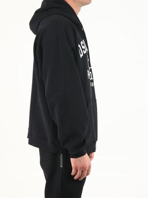 DSQUARED2 Black Hoodie with Contrasting Print for Men | FW21 Collection