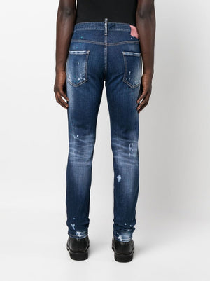 DSQUARED2 Navy Distressed Skinny Jeans for Men