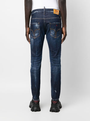 DSQUARED2 Trendy Distressed-Finish Tapered-Leg Denim Jeans for Men