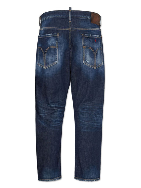 DSQUARED2 Faded Navy Blue Denim Jeans