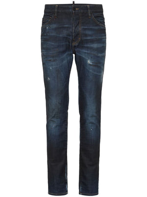 DSQUARED2 Navy Blue Five-Pocket Tailored Pants