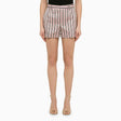 DSQUARED2 Pink and Blue Striped Cotton-Blend Shorts for Women | SS24 Collection