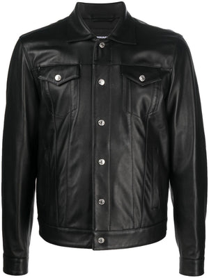 DSQUARED2 24SS Black Leather Jacket for Men