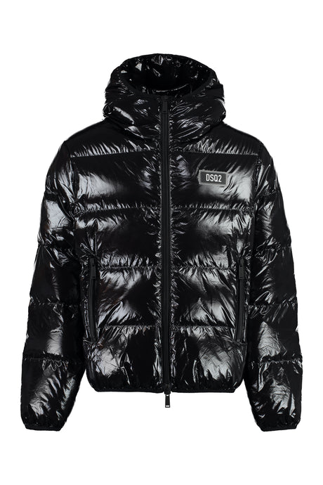 DSQUARED2 Men's Black Hooded Down Jacket for FW23