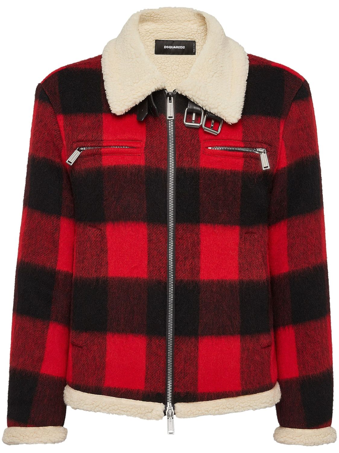 DSQUARED2 Oversized Check-Print Wool Jacket for Men