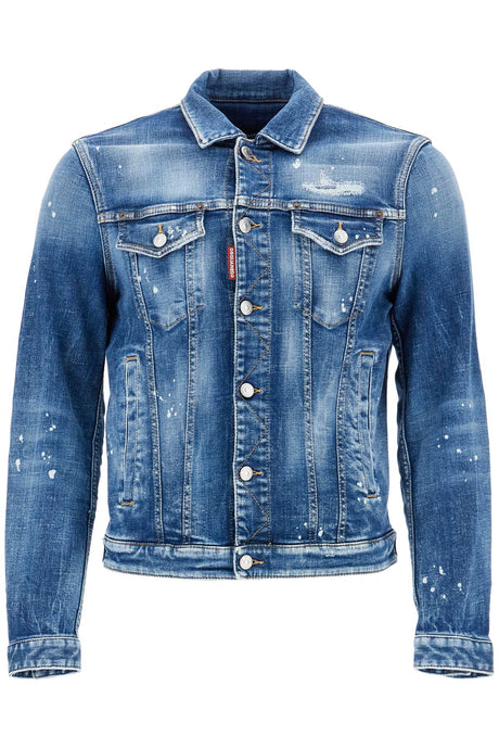 DSQUARED2 Vintage Look Denim Jacket for Men - Regular Fit