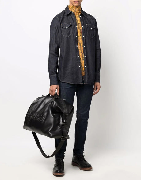 DSQUARED2 Men's Western Denim Shirt with Hemp Blend