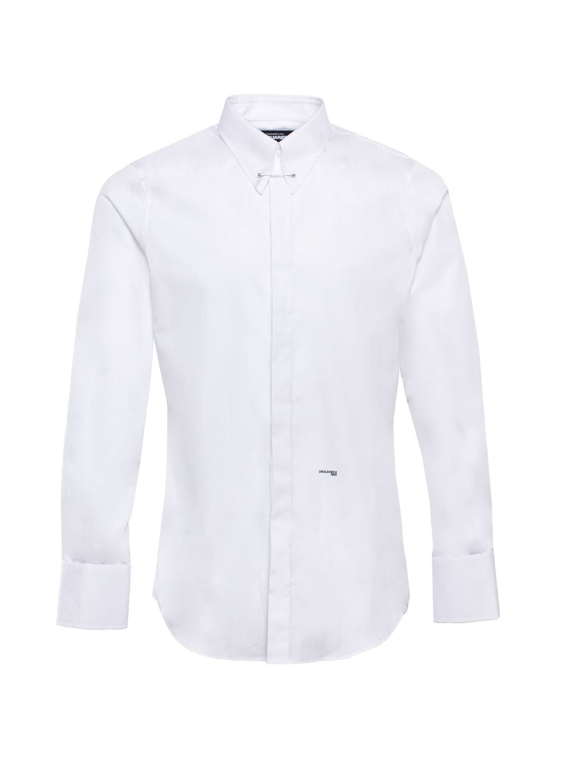 DSQUARED2 Cloud White Logo Print Button-Up Shirt for Men