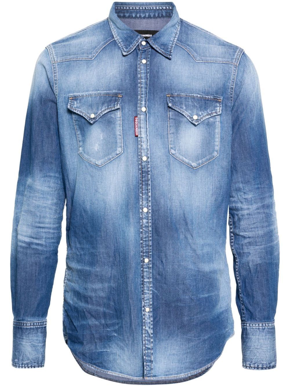 DSQUARED2 Western-Inspired Rugged Denim Shirt