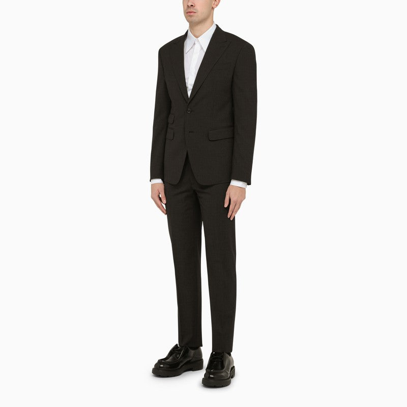 DSQUARED2 Dark Grey Single-Breasted Wool Suit for Men