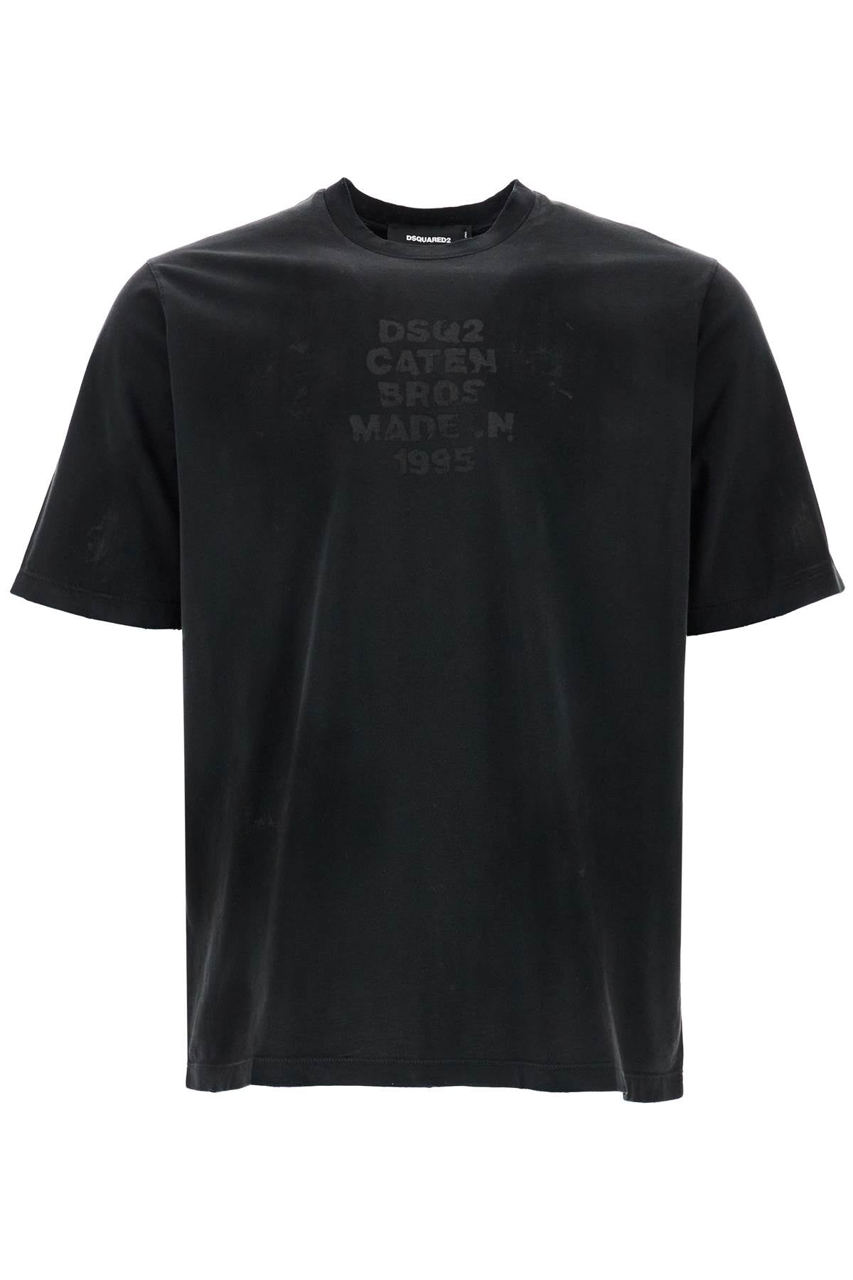 DSQUARED2 Loose Fit Dark Grey Cotton T-Shirt for Men