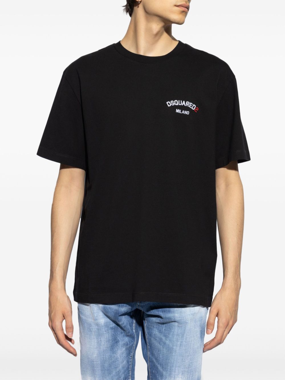 DSQUARED2 Sleek Black Cotton T-Shirt