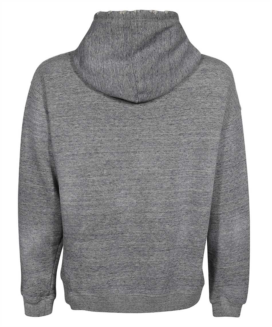 DSQUARED2 Men's Grey Contrast Print Distressed Hoodie