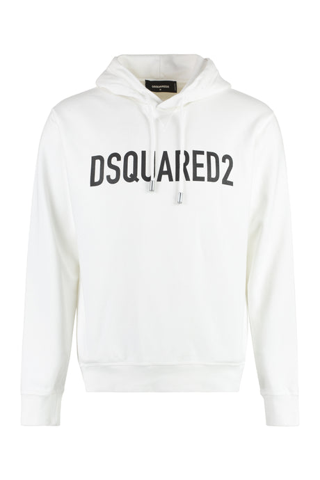 DSQUARED2 FW23 White Cotton Hoodie for Men