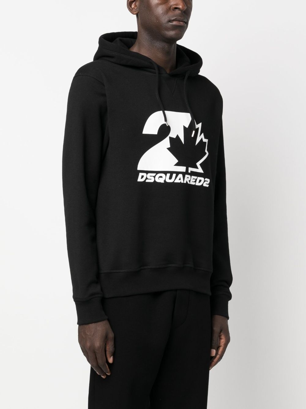 DSQUARED2 Men's Black Logo Hoodie for FW23