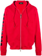 DSQUARED2 Red Zip Up Men's Sweatshirt