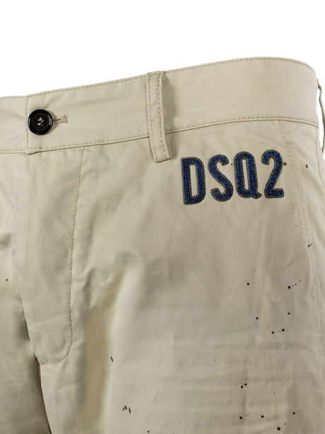 DSQUARED2 Men's Beige Cotton Chino Trousers for SS24