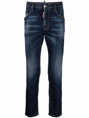 DSQUARED2 Navy Blue 5-Pocket Pants for Men - FW22 Collection