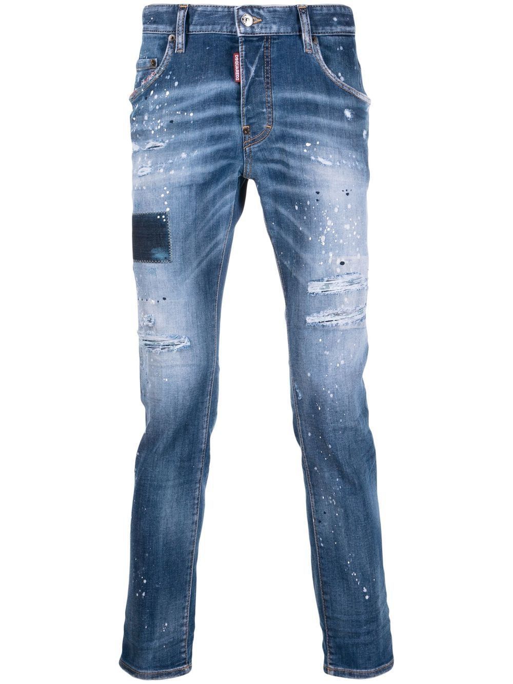 DSQUARED2 Navy Blue 5 Pocket Pants for Men - Fall/Winter 2022