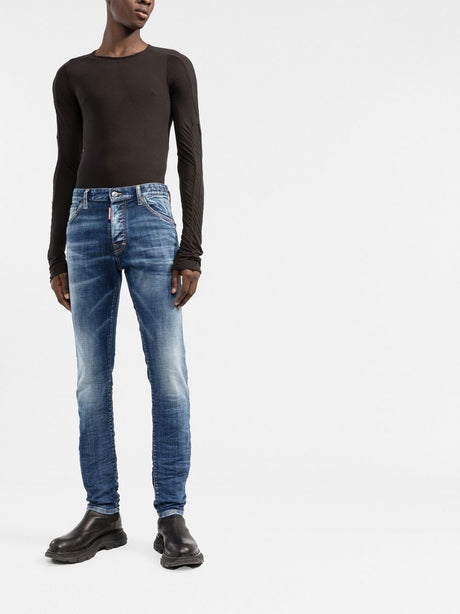 Blue Distressed 5-Pocket Jeans - SS23 Collection