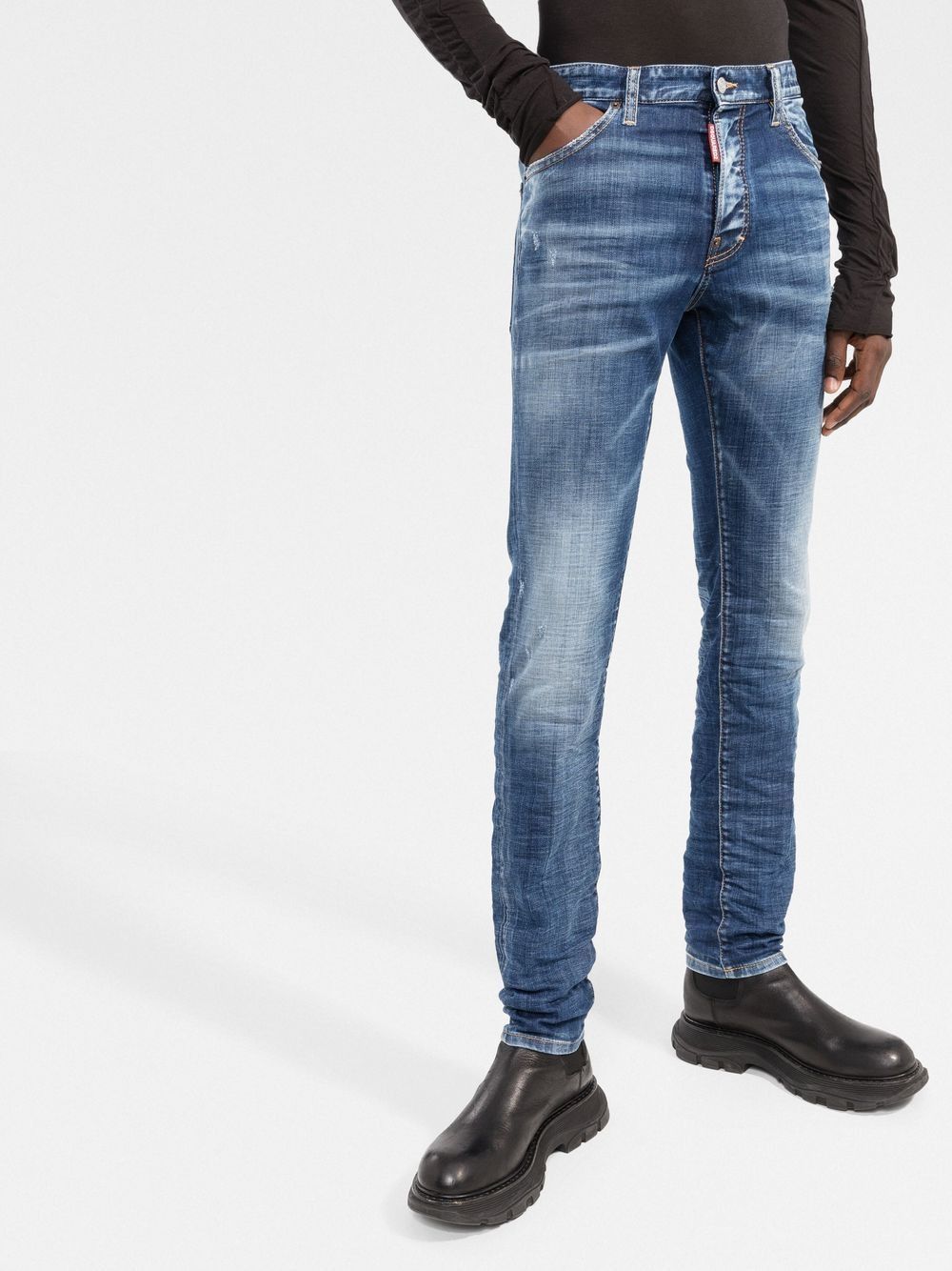 Blue Distressed 5-Pocket Jeans - SS23 Collection