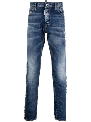 Blue Distressed 5-Pocket Jeans - SS23 Collection