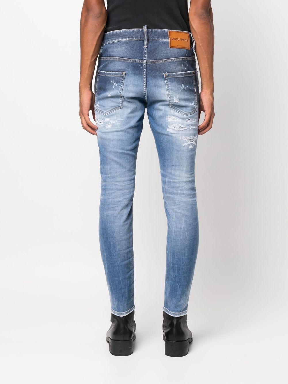 Slim-Cut Distressed Effect Jeans for Men by DSQUARED2