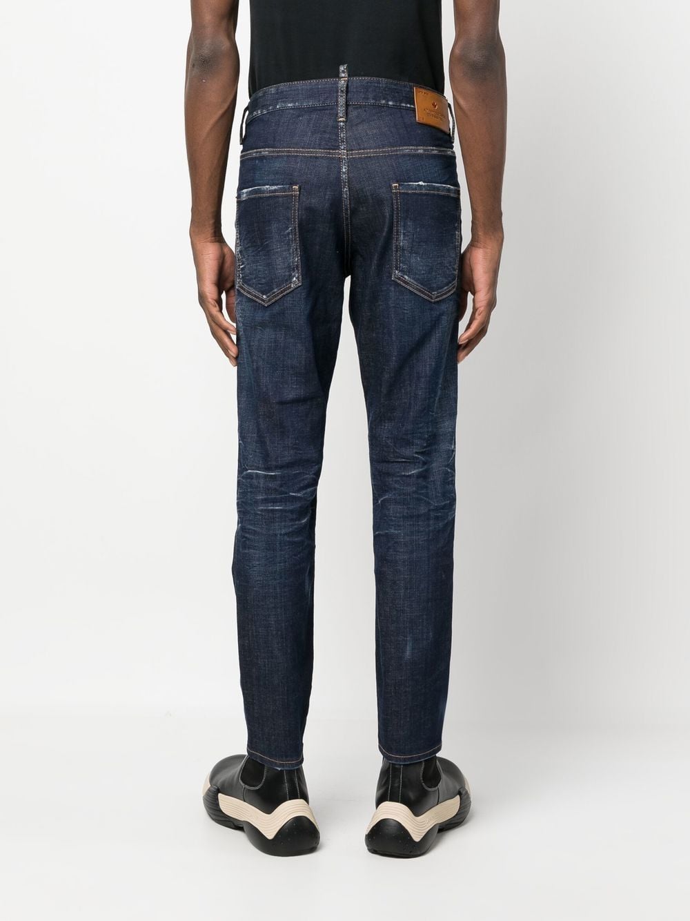 DSQUARED2 Men's Bleached Effect Blue Cotton Trousers