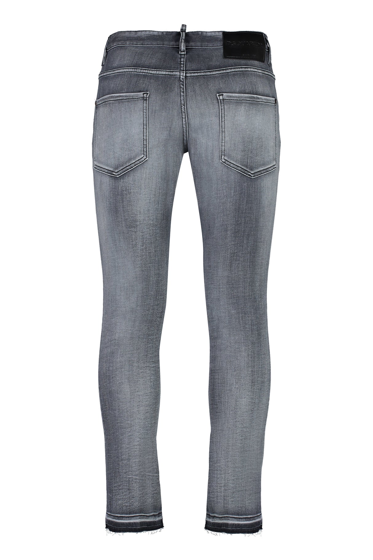 DSQUARED2 Men's Washed-Out Skater Jeans with Customized Rivets and Leather Logo Patch