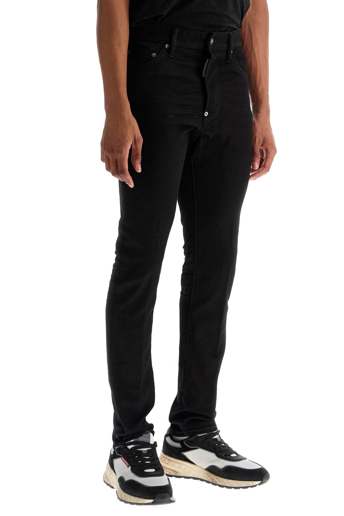 DSQUARED2 Slim Fit Black Cotton Jeans for Men