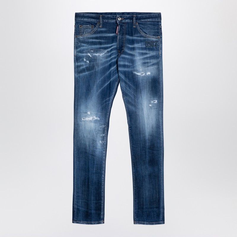 DSQUARED2 Navy Blue Distressed Denim Jeans