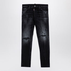DSQUARED2  BLACK WASHED DENIM Jeans WITH WEAR
